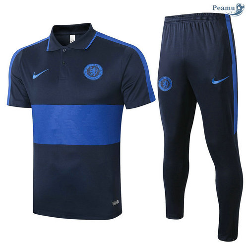Kit Camisola Entrainement POLO Chelsea + Pantalon Azul Marinho/Azul 2020-2021