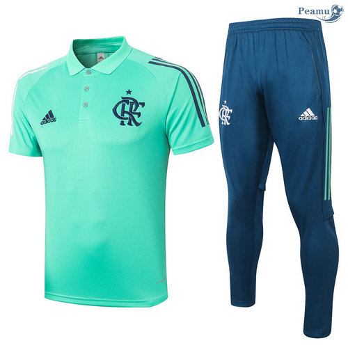 Kit Camisola Entrainement POLO Flamengo + Pantalon Verde 2020-2021