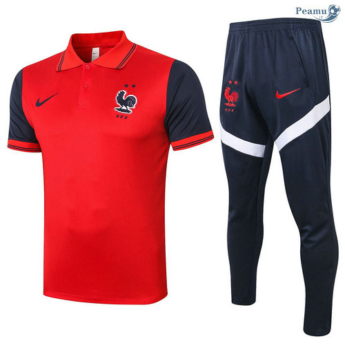 Kit Camisola Entrainement POLO França + Pantalon Vermelho 2020-2021