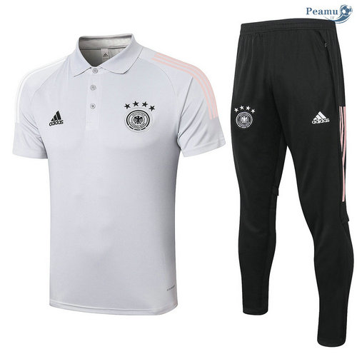 Kit Camisola Entrainement POLO Alemanha + Pantalon Cinza Claro 2020-2021