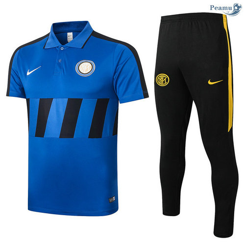 Kit Camisola Entrainement POLO Inter Milan + Pantalon Azul/Preto 2020-2021