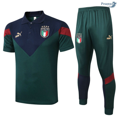 Kit Camisola Entrainement POLO Italia + Pantalon Verde Pretoâtre 2020-2021
