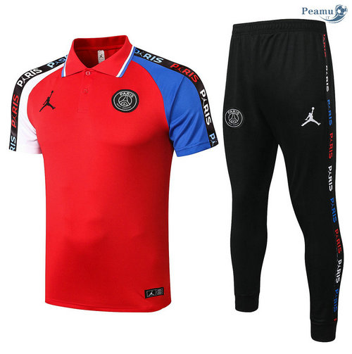 Kit Camisola Entrainement POLO Jordan + Pantalon Vermelho/Branco/Azul 2020-2021