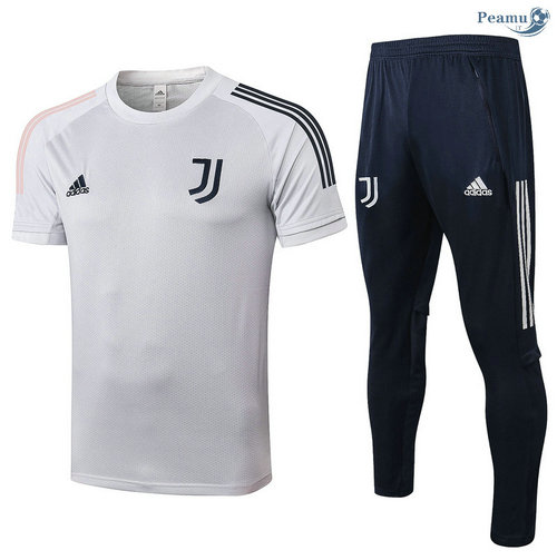 Kit Camisola Entrainement Juventus + Pantalon Cinza Claro 2020-2021