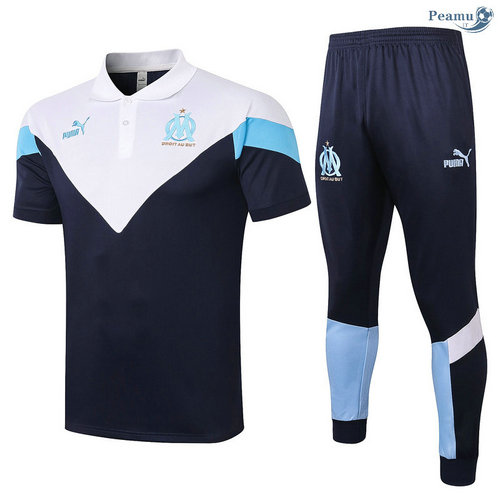 Kit Camisola Entrainement POLO Marsella + Pantalon Azul Marinho/Branco 2020-2021