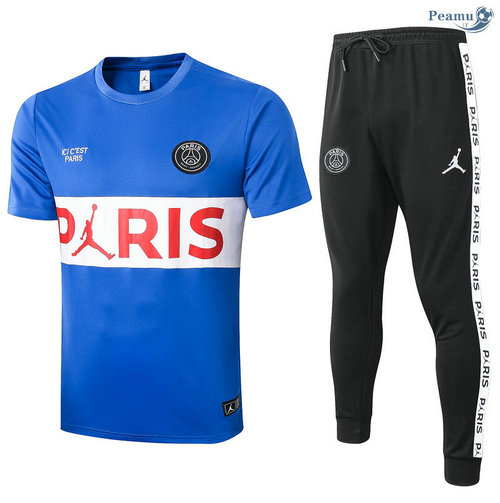 Kit Camisola Entrainement PSG + Pantalon Azul (Branco logo Pris) 2020-2021