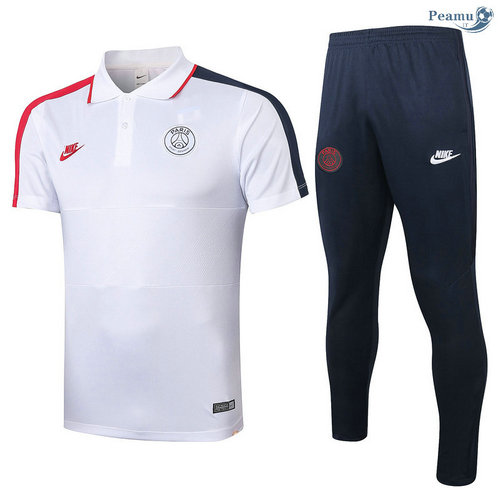 Kit Camisola Entrainement POLO PSG + Pantalon Branco 2020-2021