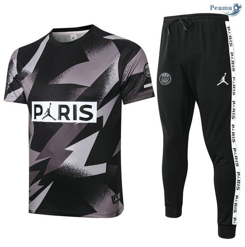 Kit Camisola Entrainement PSG Jordan + Pantalon Preto/Cinza 2020-2021