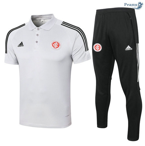 Kit Camisola Entrainement POLO SC Internacional + Pantalon Cinza Claro 2020-2021