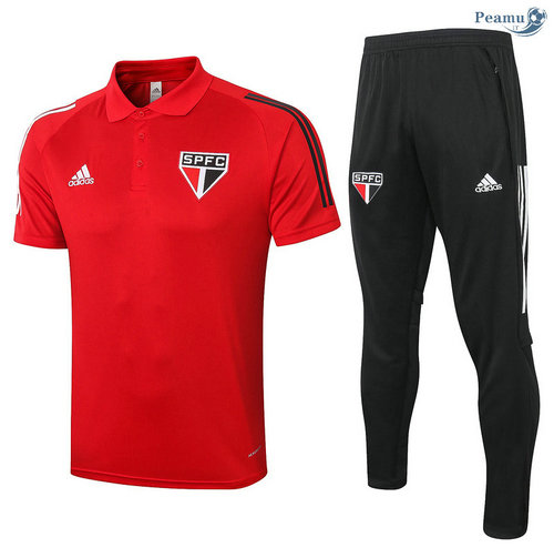 Kit Camisola Entrainement POLO São Paulo + Pantalon Vermelho 2020-2021