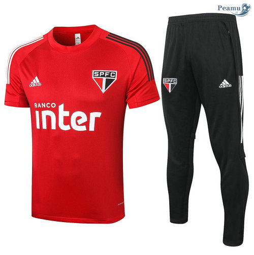 Kit Camisola Entrainement São Paulo + Pantalon Vermelho 2020-2021