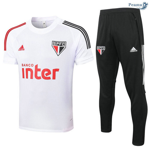 Kit Camisola Entrainement Sao Paulo + Pantalon Branco 2020-2021