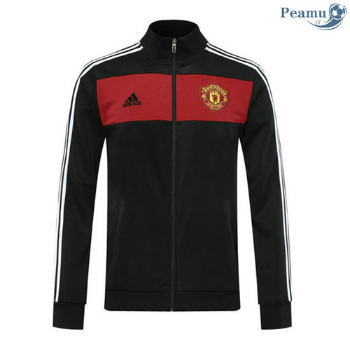 Jaqueta Futebol Manchester United Preto/Vermelho 2020-2021