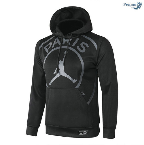 Sweat à capuche PSG Jordan Preto/ Cinza 2020-2021