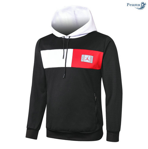 Sweat à capuche PSG Jordan Preto/Branco/Vermelho 2020-2021