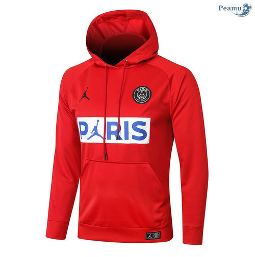 Sweat à capuche PSG Jordan Vermelho/ Branco/ Azul 2020-2021