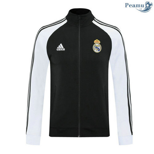 Jaqueta Futebol Real Madrid Preto/Branco 2020-2021