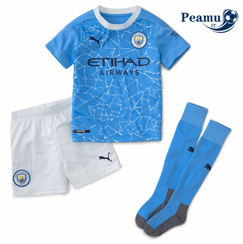 Camisola Futebol Manchester City Crianças Principal Equipamento 2020-2021