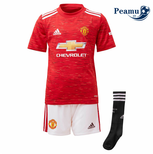 Camisola Futebol Manchester United Crianças Principal Equipamento 2020-2021