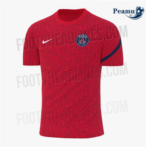 Camisola Futebol PSG Alternativa Equipamento Pre-Match Vermelho 2020-2021