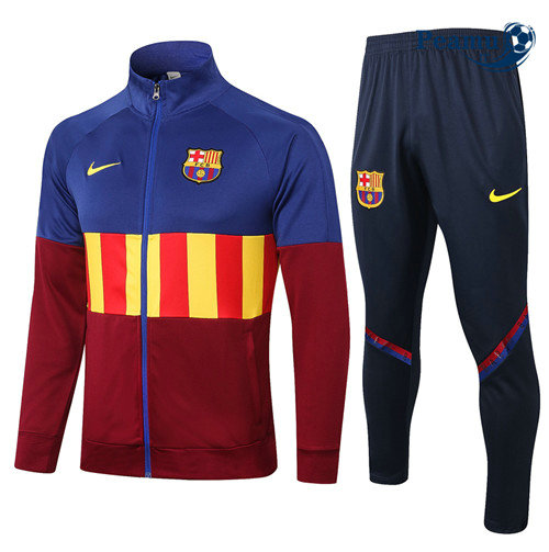 Casaco de Fato de Treino Barcelona Azul/Vermelho/Amarelo Gola alta 2020-2021