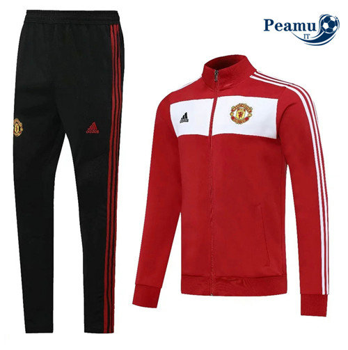 Casaco de Fato de Treino Manchester United Vermelho/Branco/Preto 2020-2021