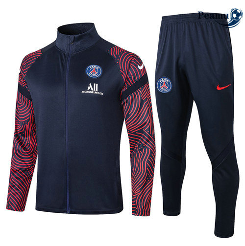 Casaco de Fato de Treino PSG Azul Marinho/Vermelho Gola alta 2020-2021