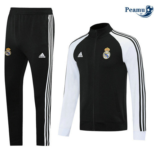 Casaco de Fato de Treino Real Madrid Preto/Branco 2020-2021