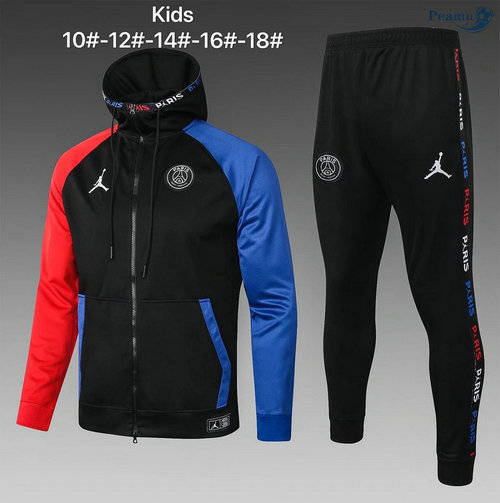 Casaco de Fato de Treino PSG Jordan Crianças cappello Preto 2020-2021