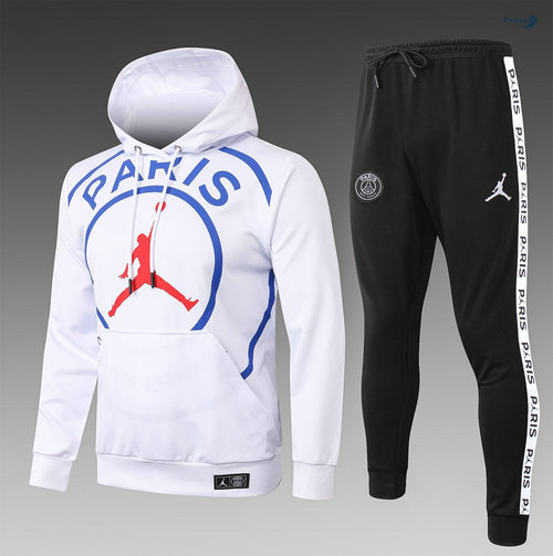 Sweat à capuche - Fato de Treino PARIS PSG Jordan Crianças Branco/Azul/Vermelho 2020-2021