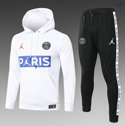 Sweat à capuche - Fato de Treino PARIS PSG Jordan Crianças Branco LOGO 2020-2021