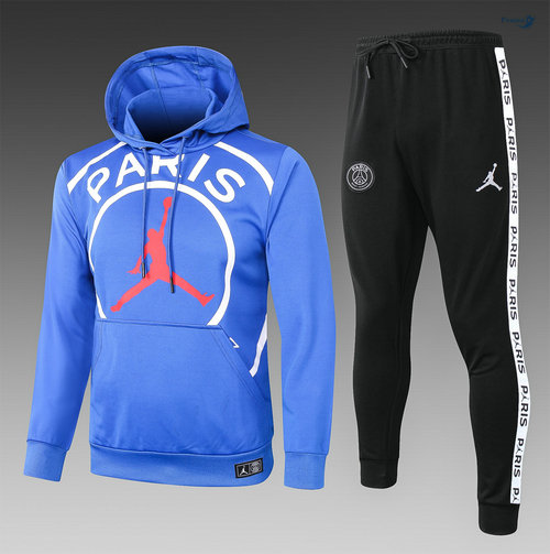 Sweat à capuche - Fato de Treino PARIS PSG Jordan Crianças Azul/Branco/Vermelho 2020-2021