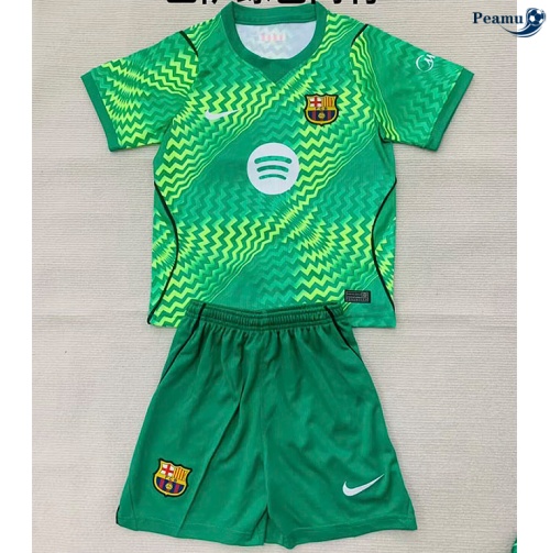 Camisola Futebol Barcelona Crianças Equipamento Portero verde 2026-2027