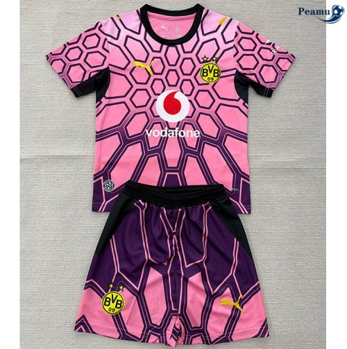 Camisola Futebol Borussia Dortmund Crianças Equipamento Portero Rosa 2026-2027