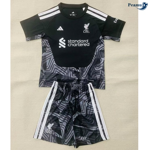 Camisola Futebol Liverpool Crianças Equipamento Portero negro 2026-2027