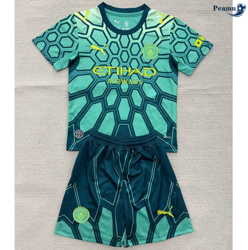 Camisola Futebol Manchester City Crianças Equipamento Portero verde 2026-2027