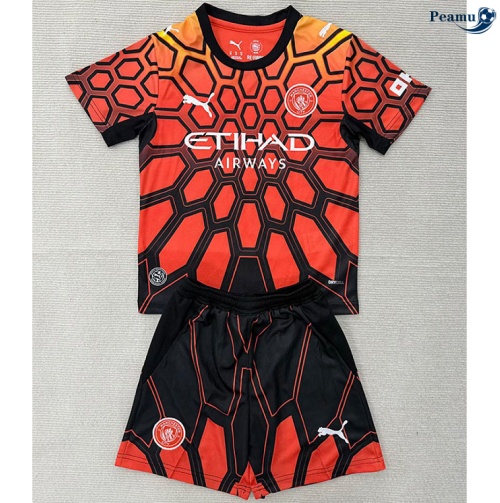 Camisola Futebol Manchester City Crianças Equipamento Portero Naranja 2026-2027
