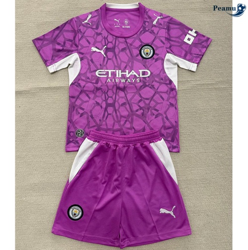 Camisola Futebol Manchester City Crianças Equipamento Portero Violeta 2026-2027