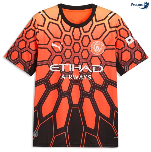 Camisola Futebol Manchester City Equipamento Manga Larga Naranja 2026-2027