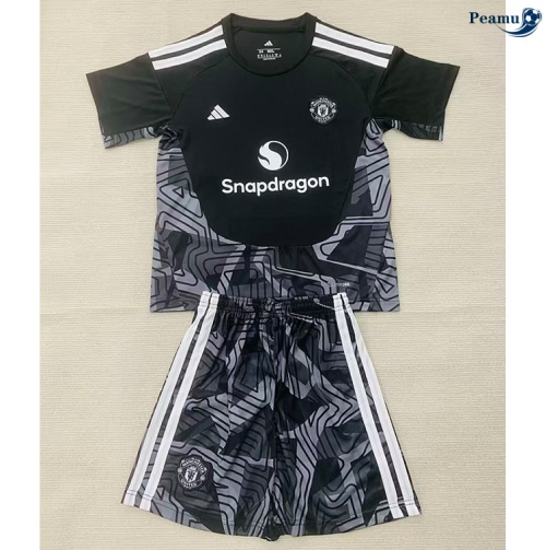 Camisola Futebol Manchester United Crianças Equipamento Portero negro 2026-2027