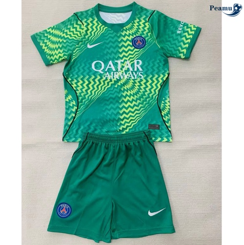Camisola Futebol PSG Crianças Equipamento Portero verde 2026-2027