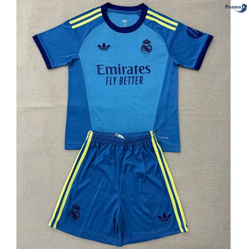 Camisola Futebol Real Madrid Crianças Equipamento Portero Azul 2026-2027