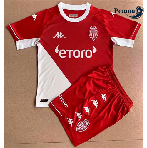 Peamu - Camisola Futebol AS Monaco Crianças Principal Equipamento 2021-2022