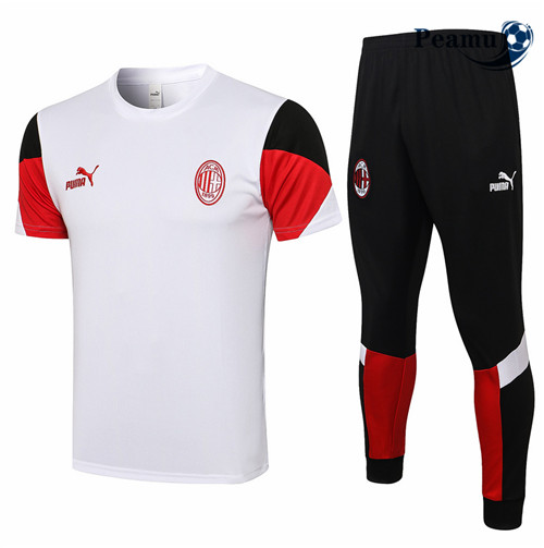 Peamu - Kit Camisola Entrainement foot AC Milan + Pantalon Branco 2021-2022