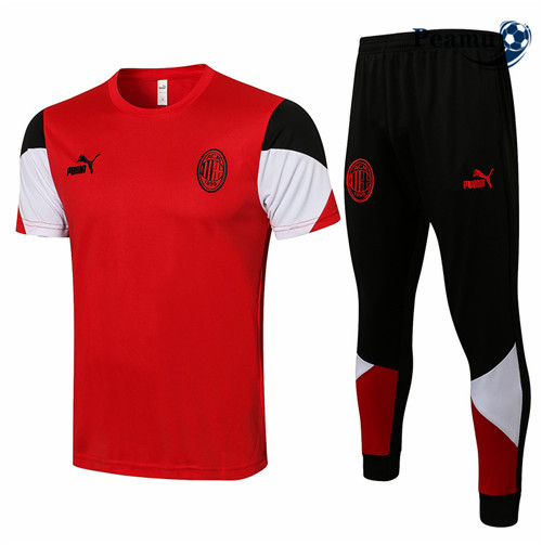 Peamu - Kit Camisola Entrainement foot AC Milan + Pantalon Vermelho 2021-2022