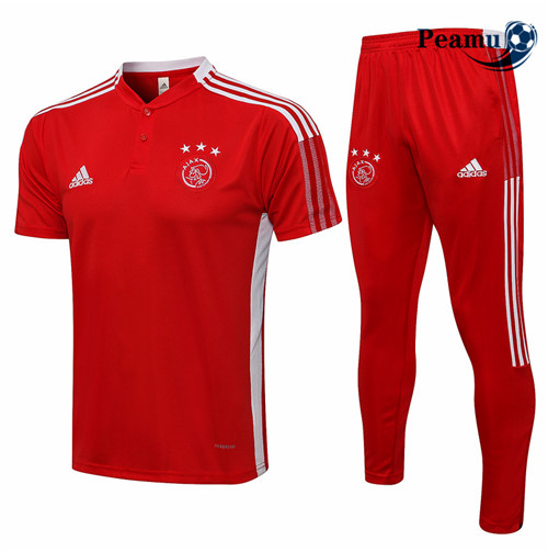 Peamu - Kit Camisola Entrainement foot Polo Ajax + Pantalon Vermelho 2021-2022