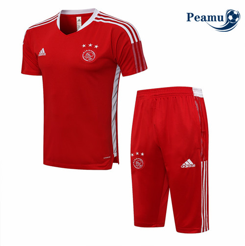 Peamu - Kit Camisola Entrainement foot AFC Ajax + Pantalon 3/4 Vermelho 2021-2022