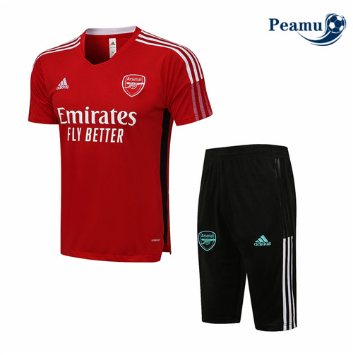 Peamu - Kit Camisola Entrainement foot Arsenal + Pantalon 3/4 Vermelho 2021-2022