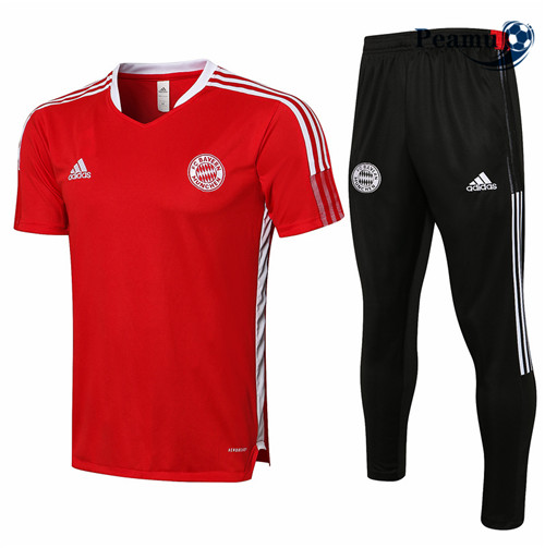 Peamu - Kit Camisola Entrainement foot Bayern de Munique + Pantalon Vermelho 2021-2022