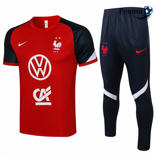 Peamu - Kit Camisola Entrainement foot França + Pantalon Vermelho 2021-2022